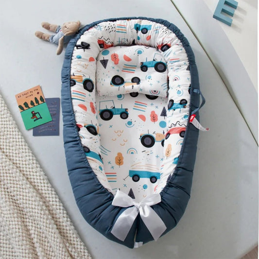 Berceau Bébé - NidPortableBébé™ - Voiture Bleue - Coquetbebe